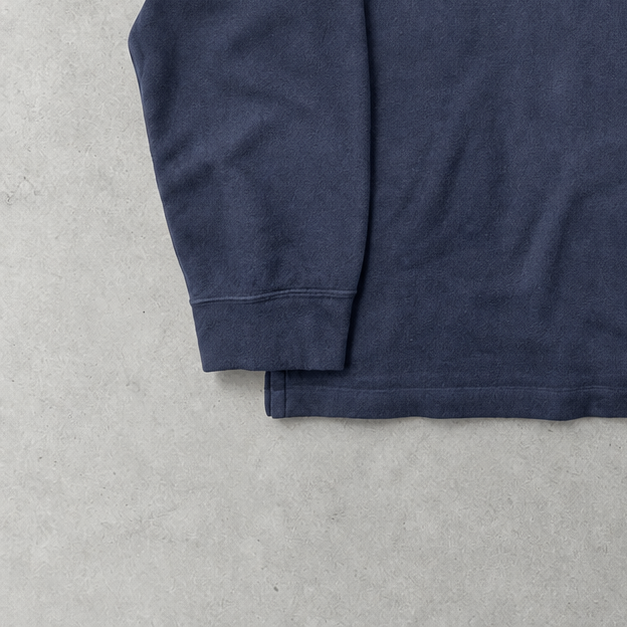 Ralph Lauren Half-Zip Sweater Marineblau Rare (XXL) Stitched Logo