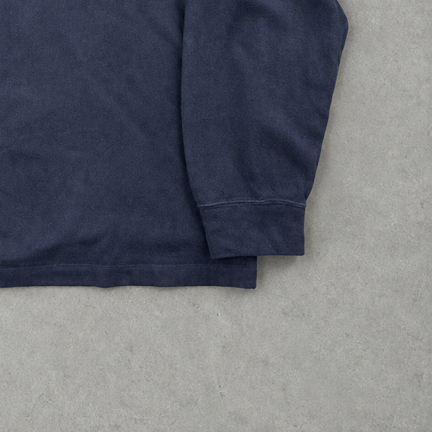 Ralph Lauren Half-Zip Sweater Marineblau Rare (XXL) Stitched Logo