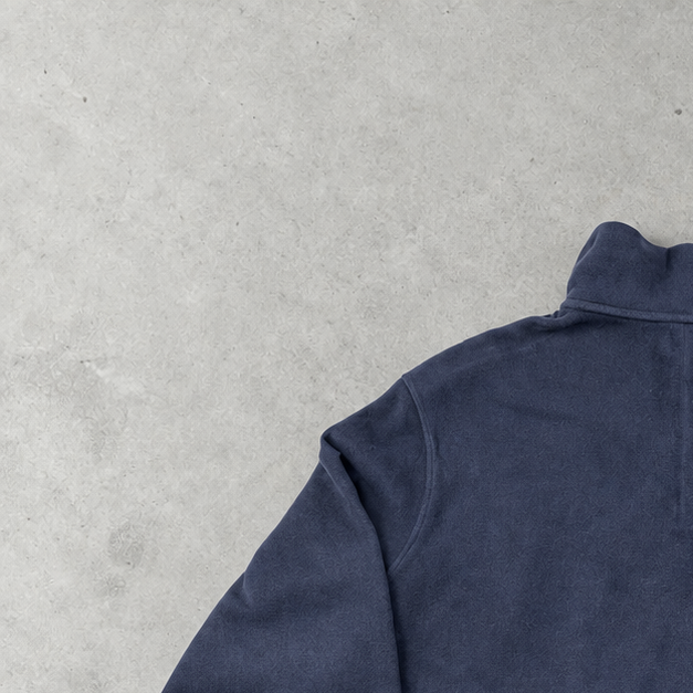 Ralph Lauren Half-Zip Sweater Marineblau Rare (XXL) Stitched Logo