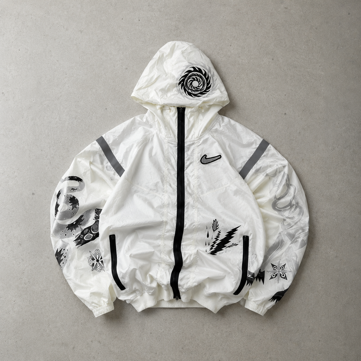 Nike Jacket White, Black Limited (M)