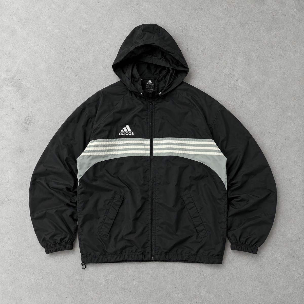 Y2K Adidas Windbreaker Black Rare (L)