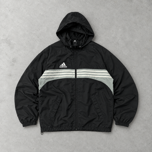 Y2K Adidas Windbreaker Schwarz Selten (L)