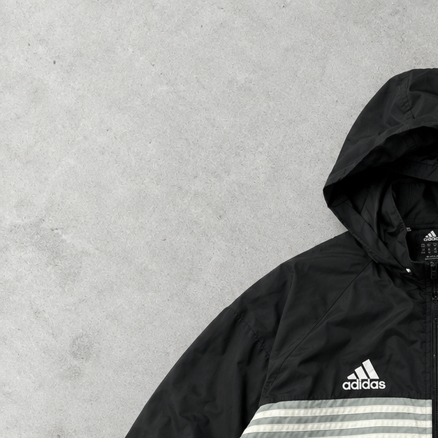 Y2K Adidas Windbreaker Black Rare (L)