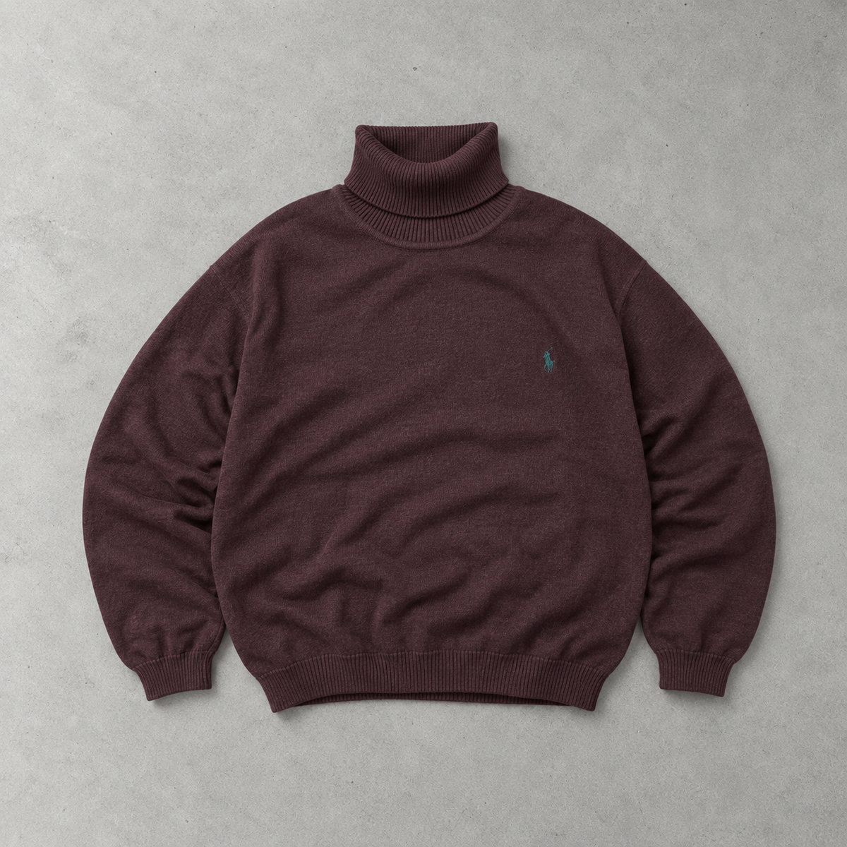 Ralph Lauren Sweater Burgunderrot Stitched Logo Rare (M)
