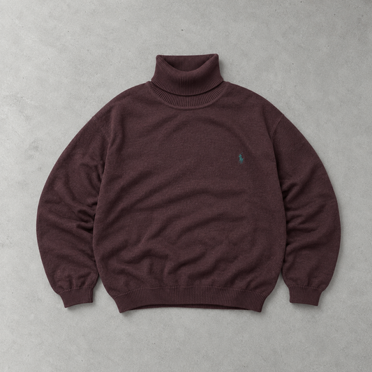 Ralph Lauren Sweater Burgunderrot Stitched Logo Rare (M)
