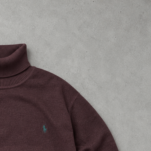 Ralph Lauren Sweater Burgunderrot Stitched Logo Rare (M)