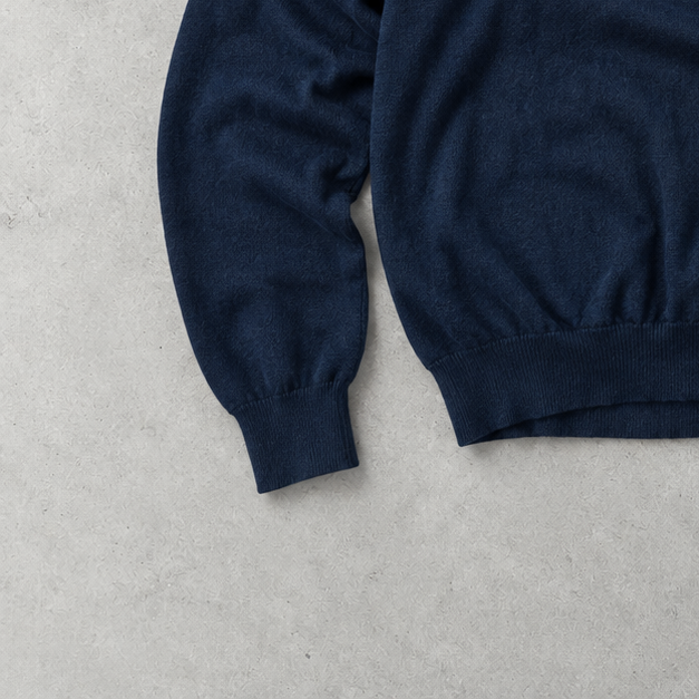 Y2K Ralph Lauren V-Neck Sweater Marineblau Rare (XXL) Stitched Logo