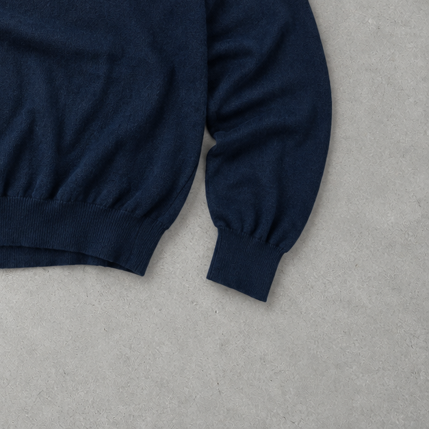 Y2K Ralph Lauren V-Neck Sweater Marineblau Rare (XXL) Stitched Logo