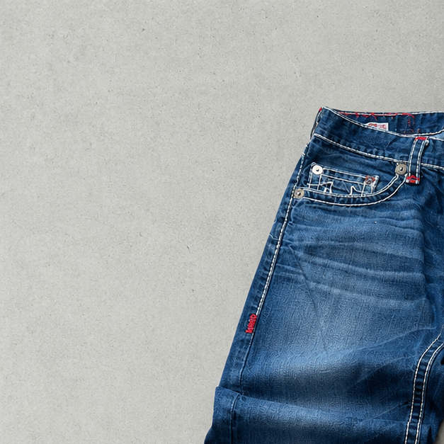 Y2K True Religion Jeans Rot, Blau Rare (L)
