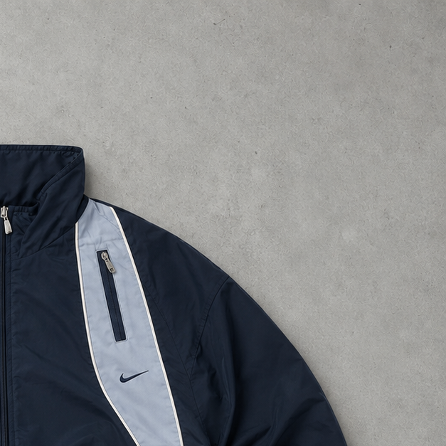 Vintage Nike Track Jacket Navy/White Rare (M)