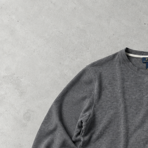 Ralph Lauren T-Shirt Grau Stitched Logo Rare (M)