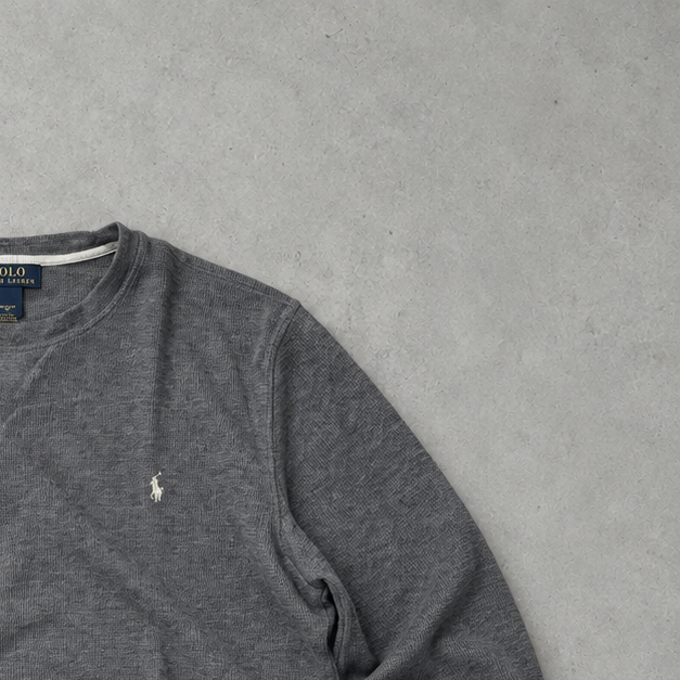 Ralph Lauren T-Shirt Grau Stitched Logo Rare (M)