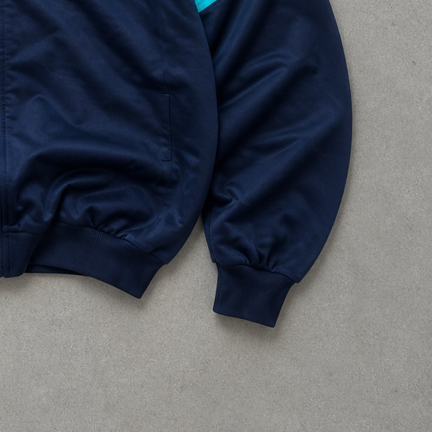 Adidas Track Jacket Marineblau, Hellblau Limited (M) Stitched Logo