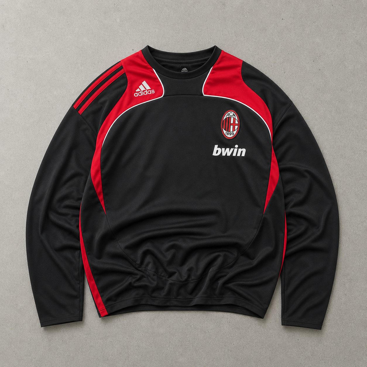 AC Milan Adidas Track Pants Schwarz, Rot Rare (M) Stitched Logo