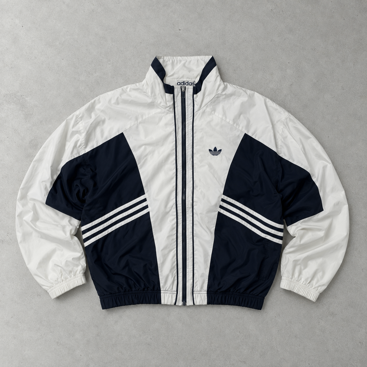 Adidas Windbreaker 90er Jahre Weiß / Marineblau limitiert (L)