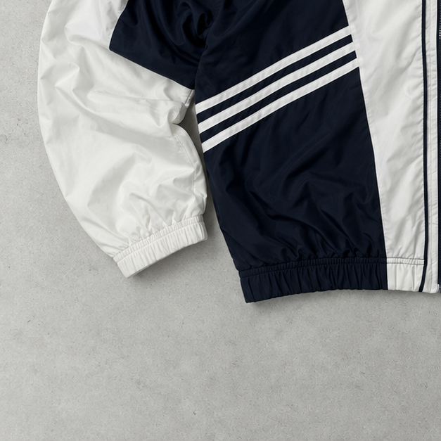 Adidas Windbreaker 90er Jahre Weiß / Marineblau limitiert (L)