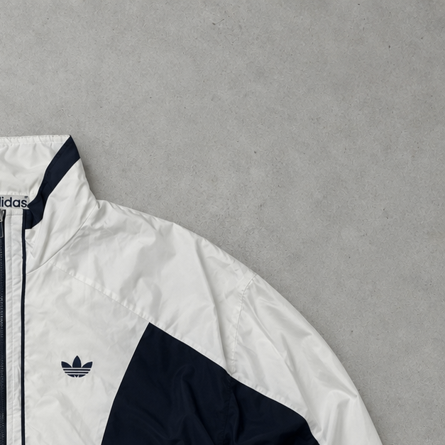 Adidas Windbreaker 90er Jahre Weiß / Marineblau limitiert (L)