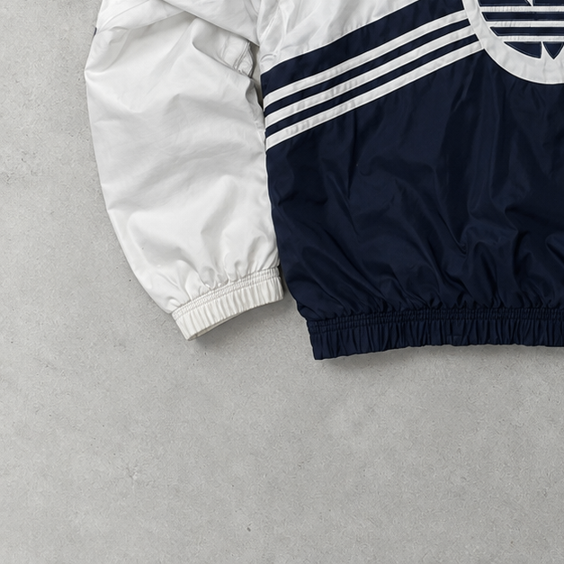 Adidas Windbreaker 90er Jahre Weiß / Marineblau limitiert (L)