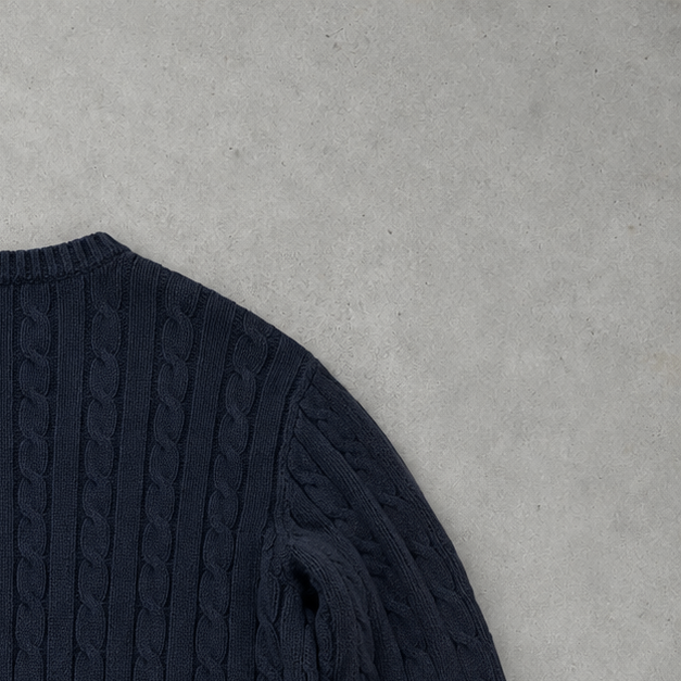 Ralph Lauren Sweater Marineblau Rare (L) Stitched Logo