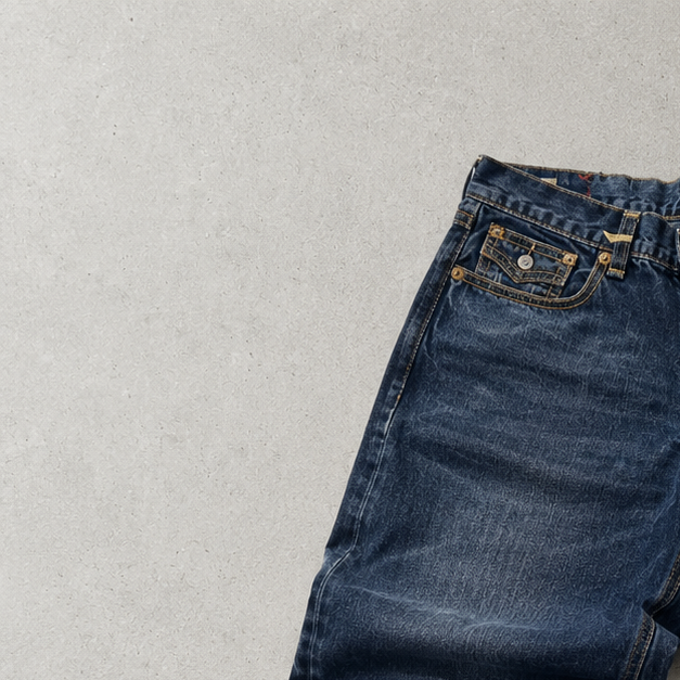 Y2K True Religion Jeans Marineblau, Blau Limited (W36 | DE 52)