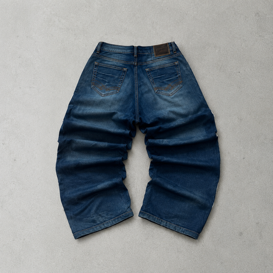 Y2K Emporio Armani Jeans Blau Limited Stitched Logo (W28 | DE 44)