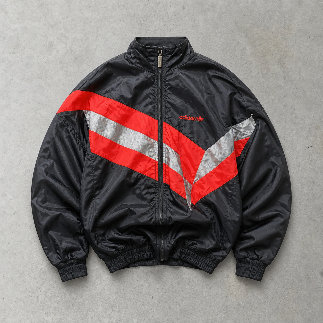 Adidas Track Jacket Schwarz, Rot Limited (M) Stitched Logo