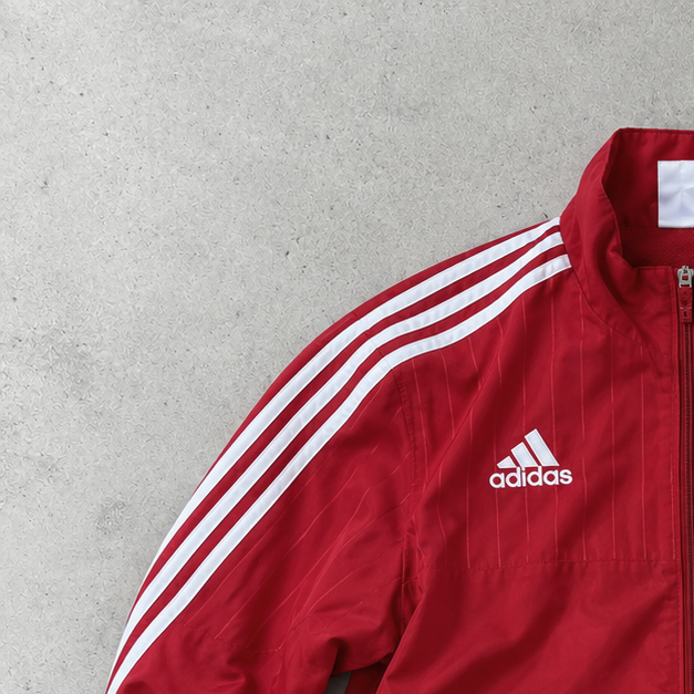 Y2K adidas Track Jacket Rot, Weiß Limited (S)