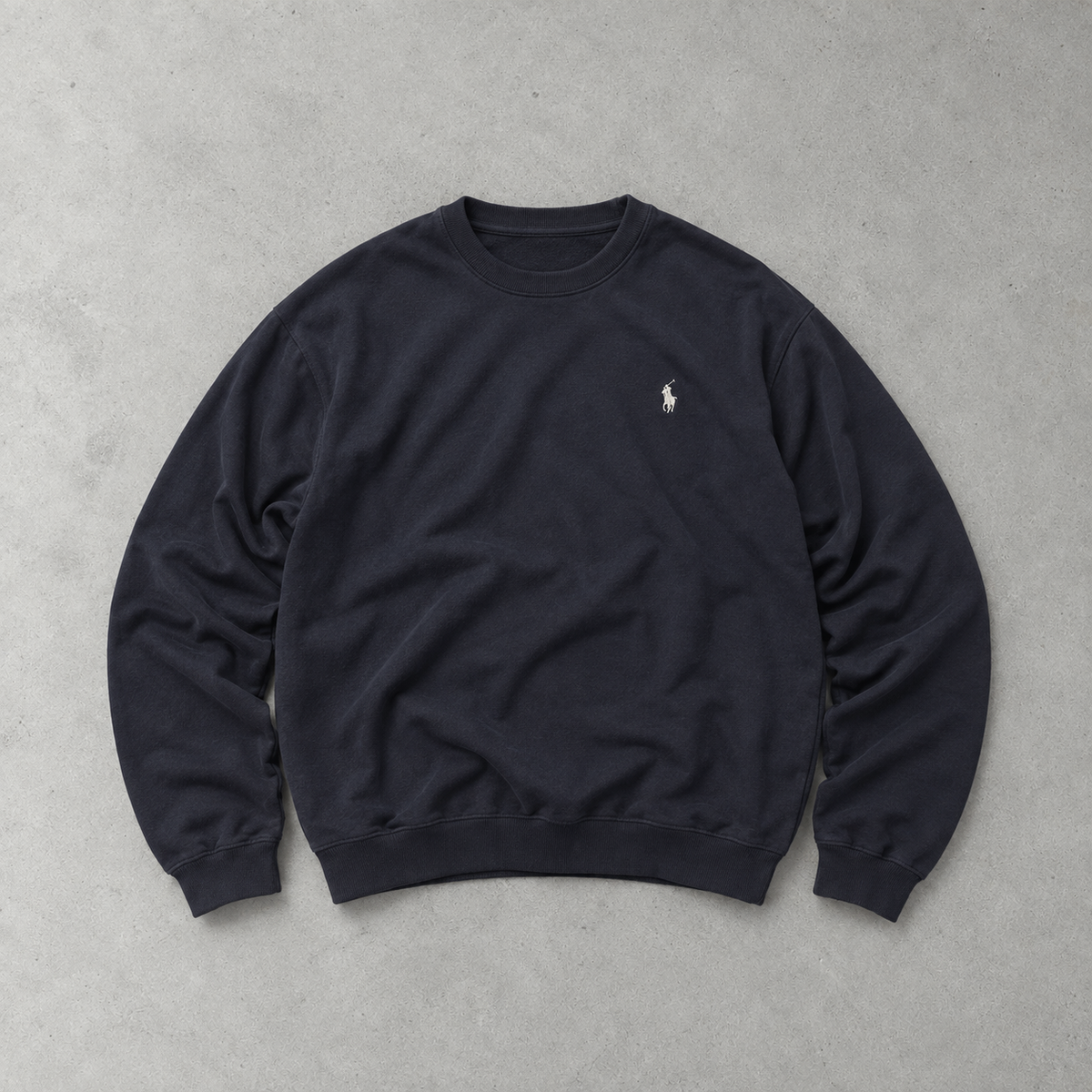 Ralph Lauren Sweater Marineblau Rare (L) Stitched Logo