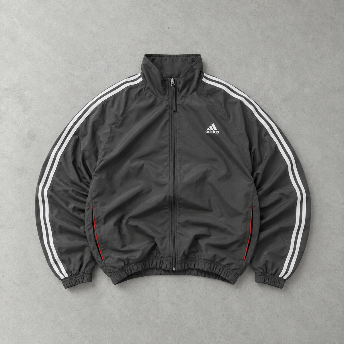 Veste de survêtement Adidas grise rare (M) logo brodé