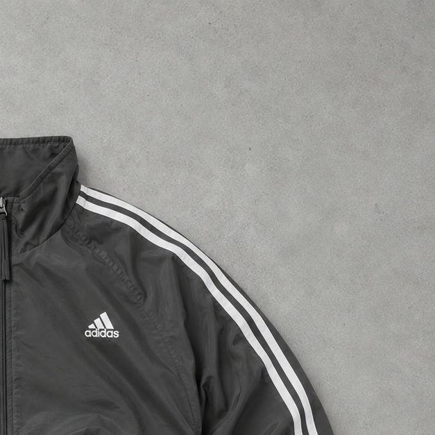 Veste de survêtement Adidas grise rare (M) logo brodé