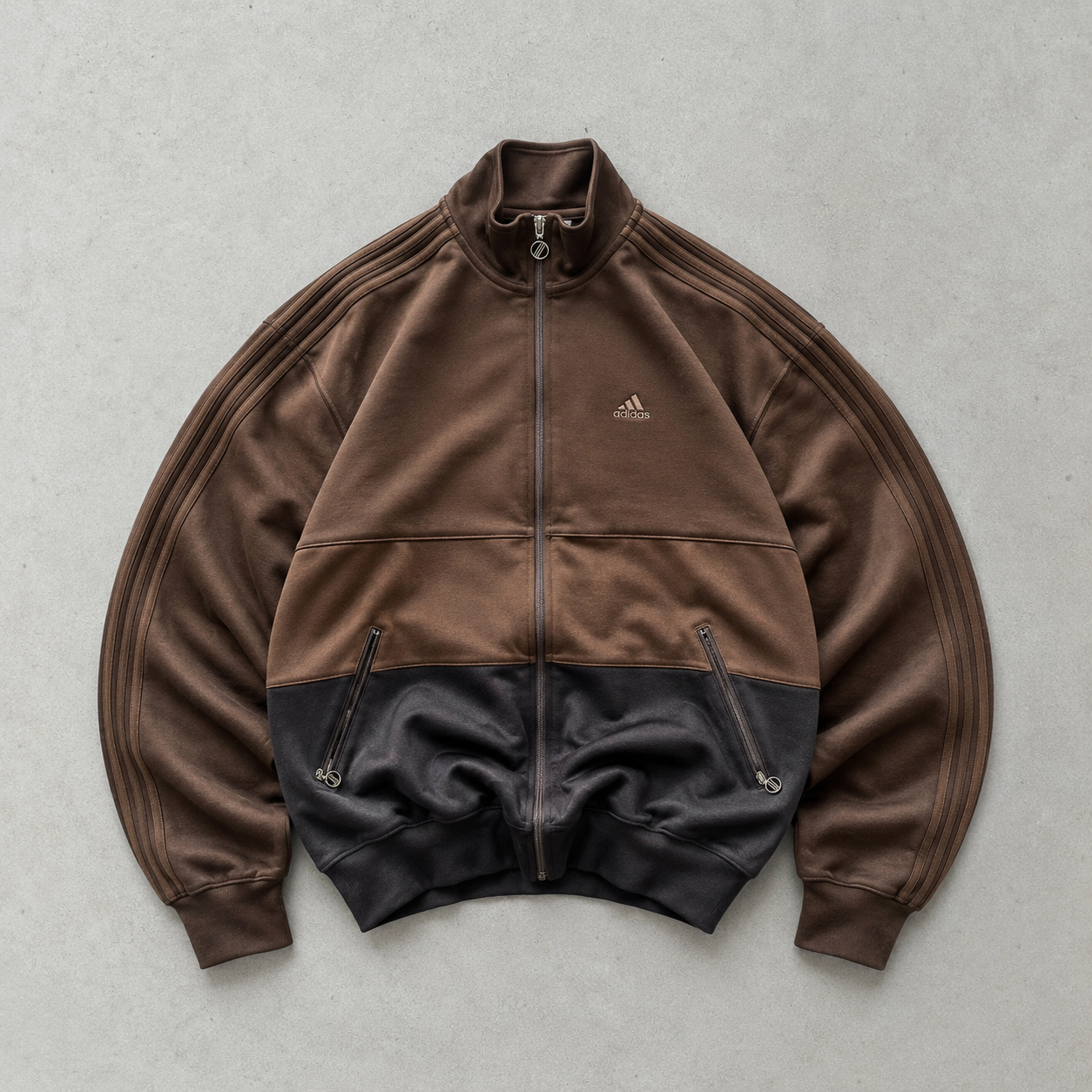 Adidas Track Jacket Braun, Schwarz Rare (L) Stitched Logo