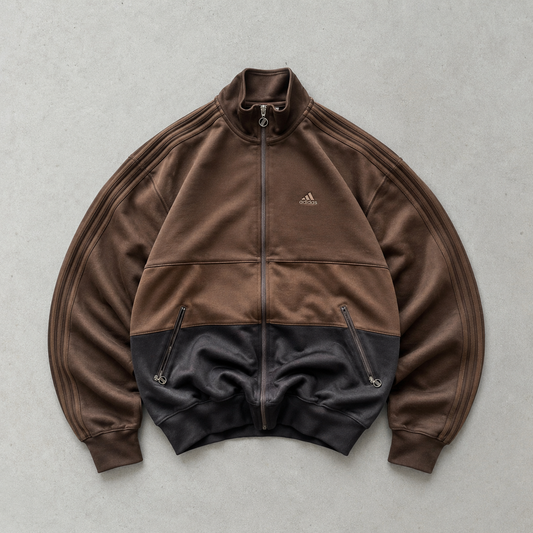 Adidas Track Jacket Braun, Schwarz Rare (L) Stitched Logo