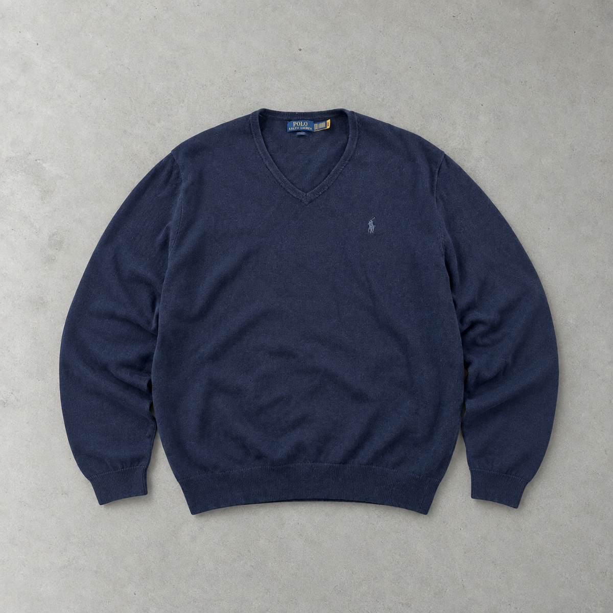 Polo Ralph Lauren Sweater Marineblau Rare (XXL) Stitched Logo