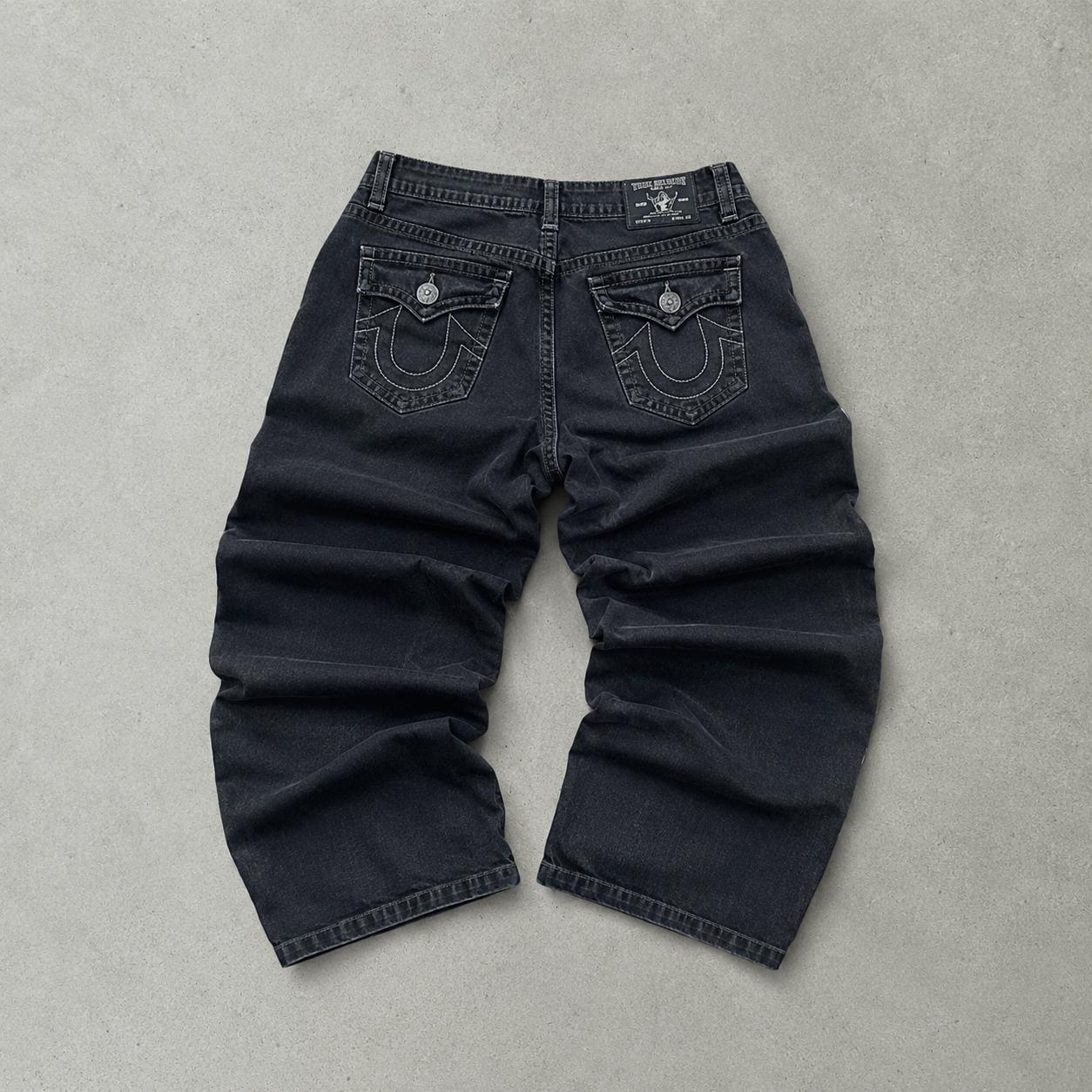 Y2K True Religion Jeans Schwarz Rare (W28 | DE 44)