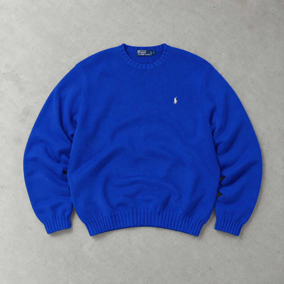 Ralph Lauren Sweater Blau Stitched Logo Limited (L)