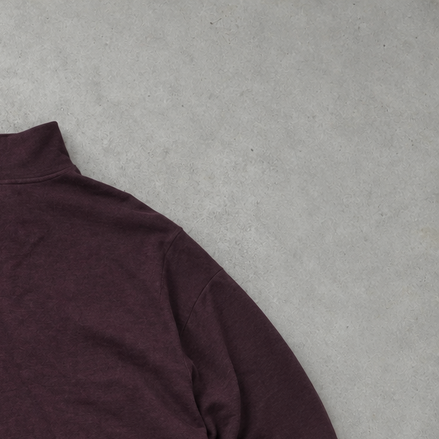Ralph Lauren Half-Zip Sweater Burgunderrot Rare (XL) Stitched Logo