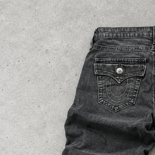 Y2K True Religion Bootcut Jeans Black Rare Stitched Logo (W30 | DE 46)