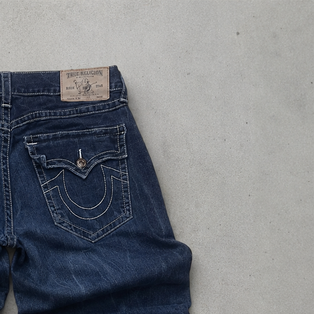 Y2K True Religion Jeans Marineblau Rare (XL)