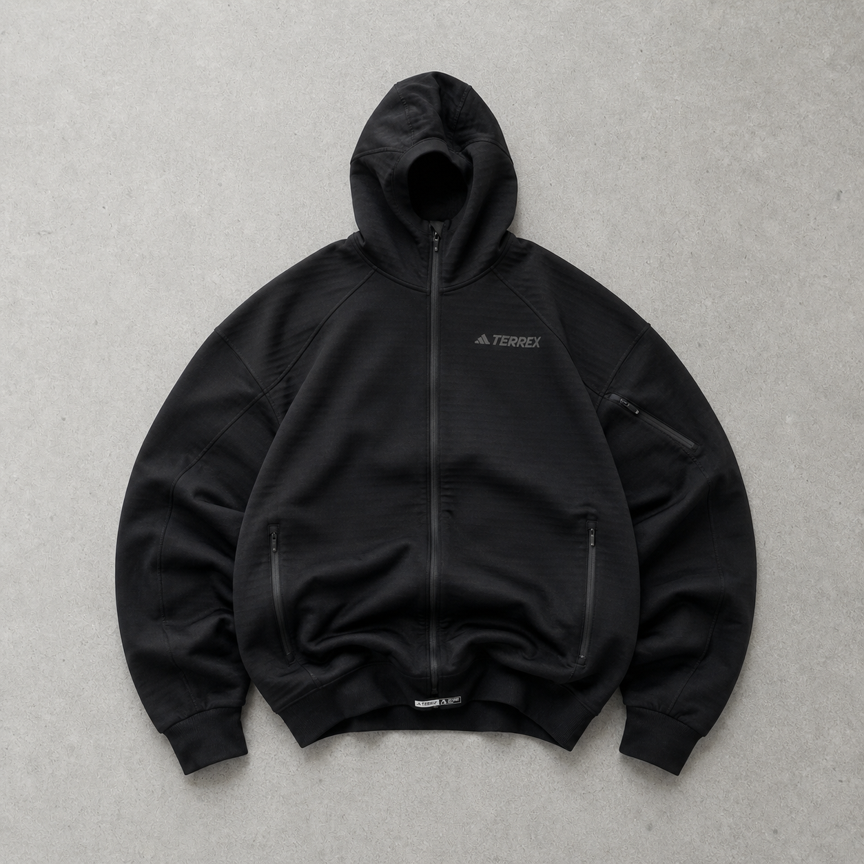 Adidas Fleece Jacket Schwarz Rare (L) Stitched Logo