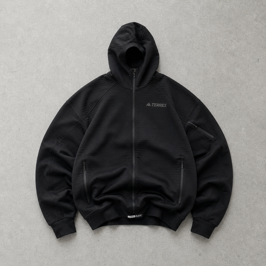 Adidas Fleece Jacket Schwarz Rare (L) Stitched Logo