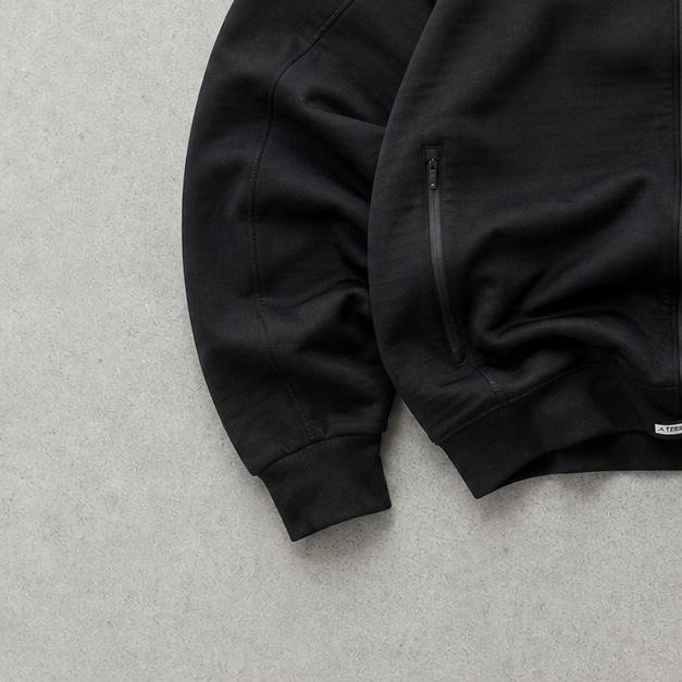 Adidas Fleece Jacket Schwarz Rare (L) Stitched Logo