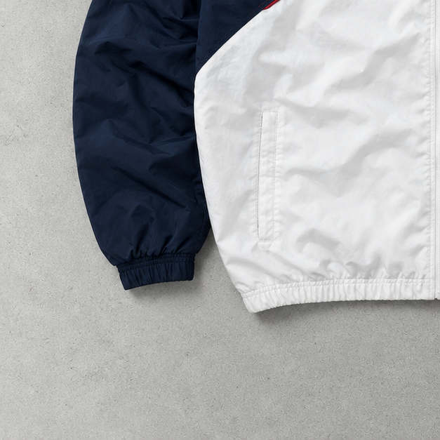 90s adidas Track Jacket Weiß, Marineblau Limited (L)