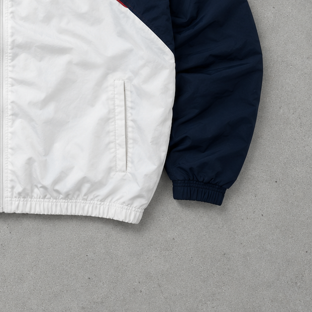 90s adidas Track Jacket Weiß, Marineblau Limited (L)