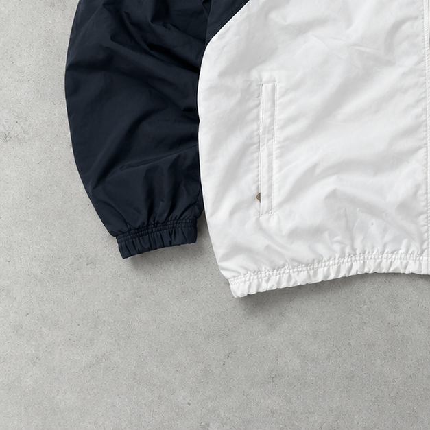 90s adidas Track Jacket Weiß, Marineblau Limited (L)