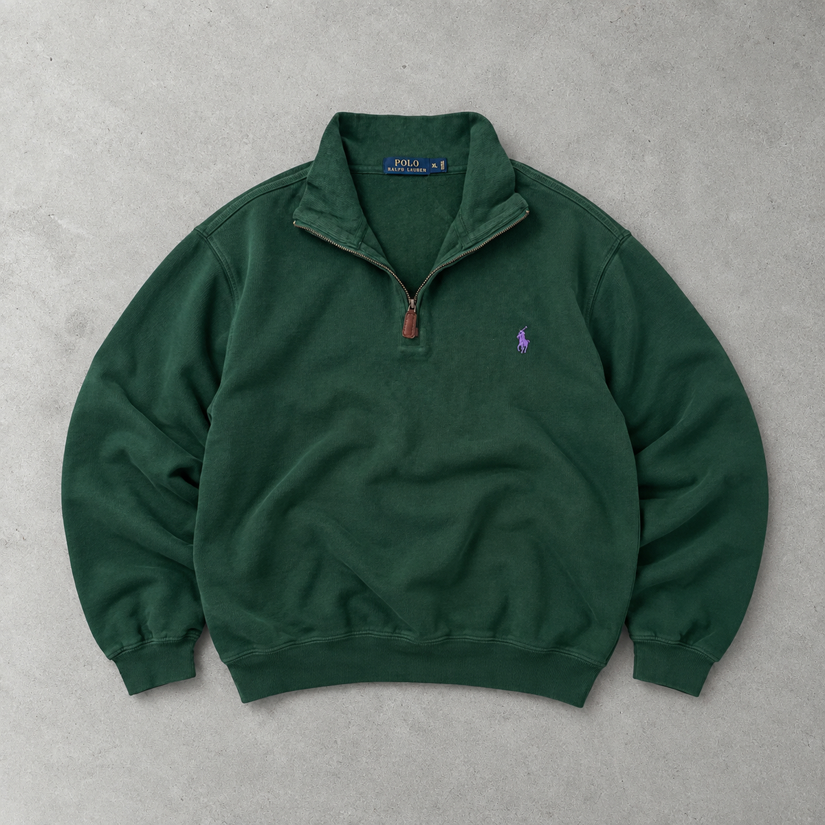 Ralph Lauren Sweater Dunkelgrün Stitched Logo Rare (XL)