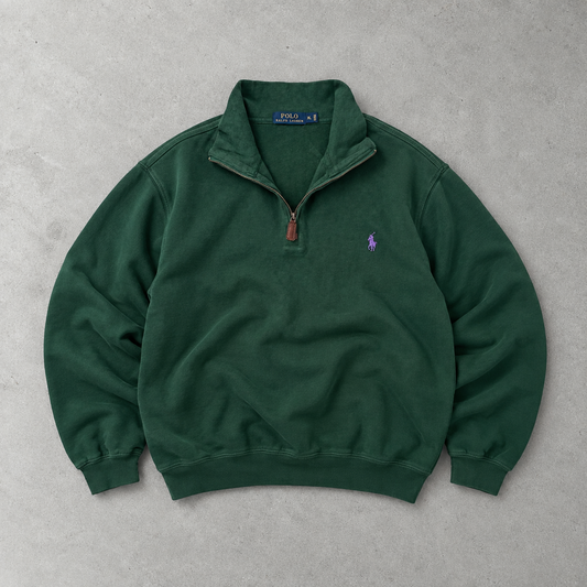 Ralph Lauren Sweater Dunkelgrün Stitched Logo Rare (XL)