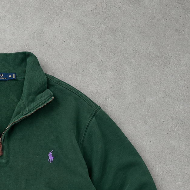 Ralph Lauren Sweater Dunkelgrün Stitched Logo Rare (XL)