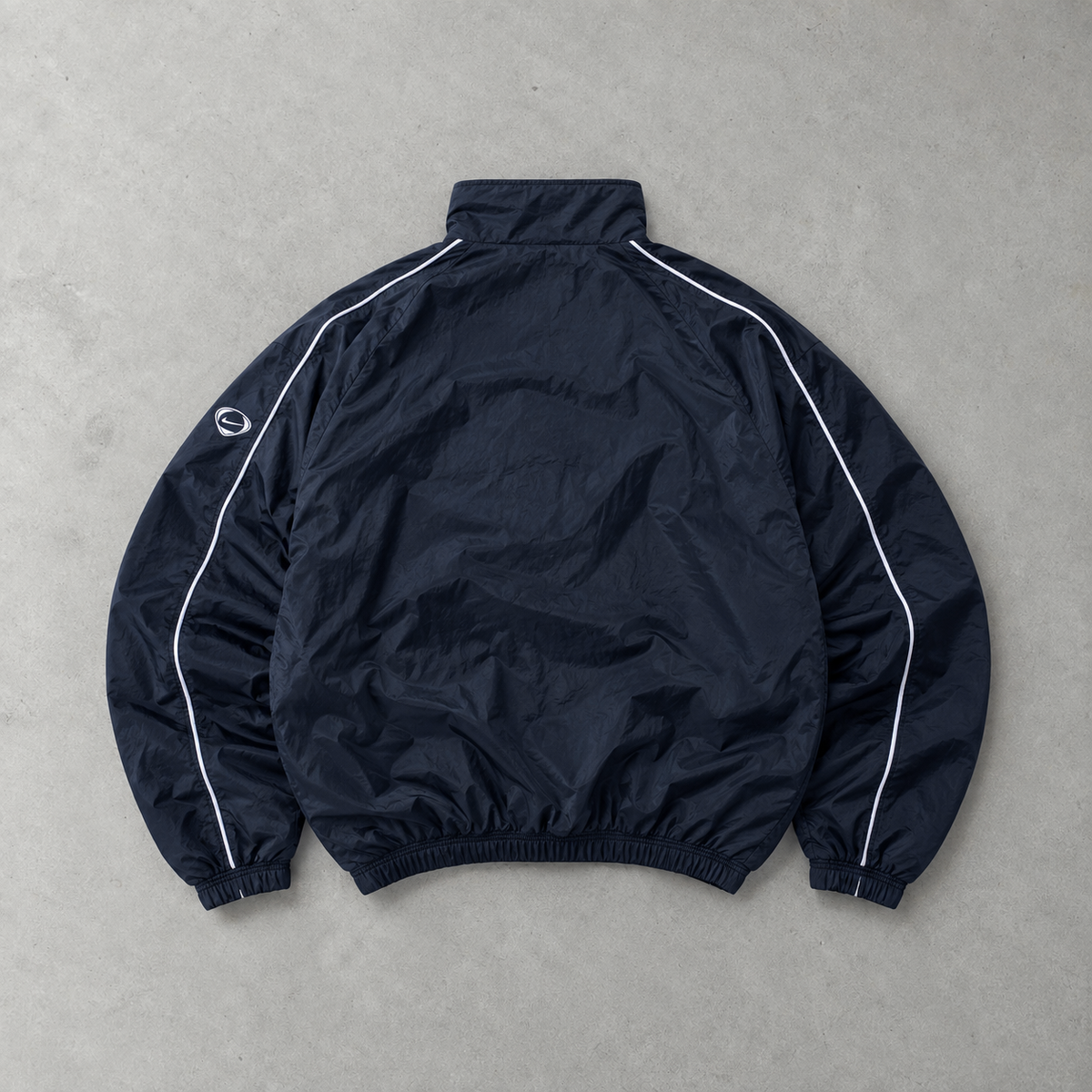 Veste de survêtement vintage Nike bleu marine/blanc rare (M)