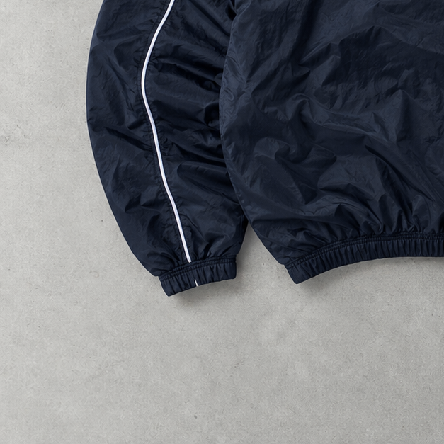Veste de survêtement vintage Nike bleu marine/blanc rare (M)