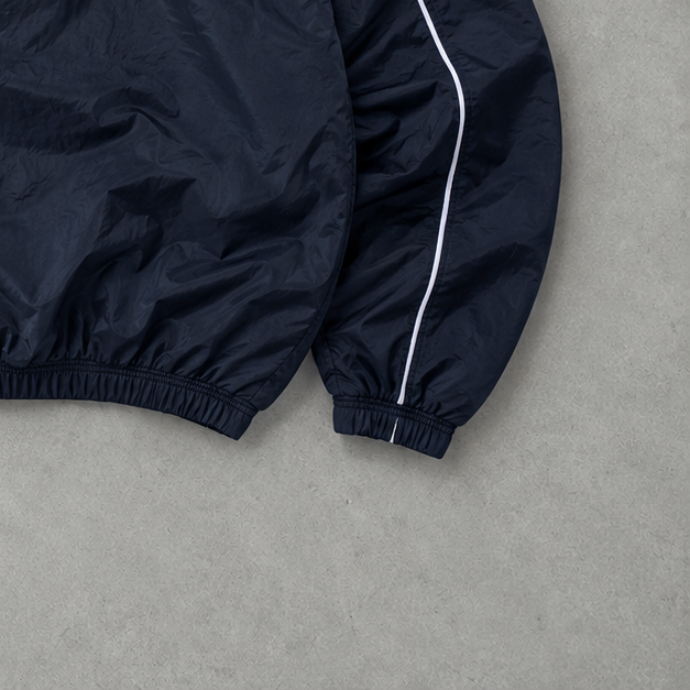 Veste de survêtement vintage Nike bleu marine/blanc rare (M)